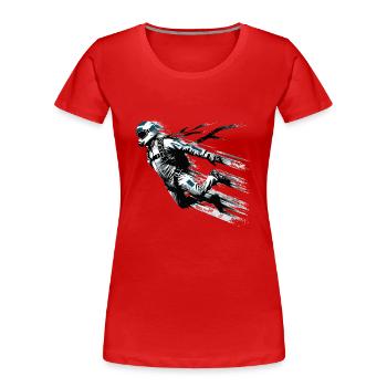 Parachutist Jumping Graffiti Style - Women's Premium Organic T-Shirt - red - Front - Mia (176cm)
