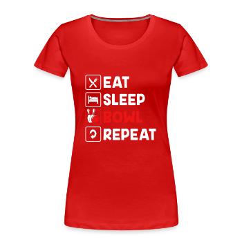 Bowlen Bowler Bowling Kegel Bowlingkugel - Frauen Premium Bio T-Shirt - Rot - Vorne - Mia (176cm)