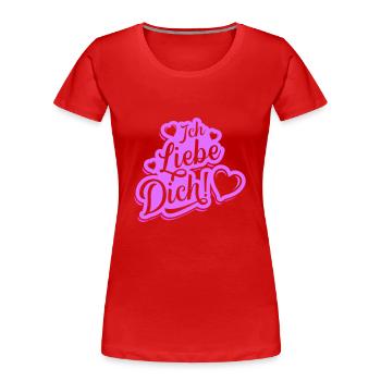 Je t’aime la Saint-Valentin - T-shirt bio Premium Femme - rouge - Devant - Mia (176cm)