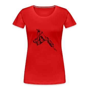 Tattoo Maschine - Frauen Premium Bio T-Shirt - Rot - Vorne - Mia (176cm)