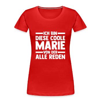 Marie - Frauen Premium Bio T-Shirt - Rot - Vorne - Mia (176cm)