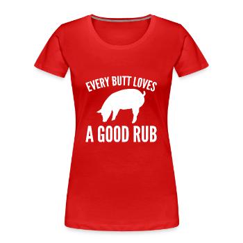 BBQ - Frauen Premium Bio T-Shirt - Rot - Vorne - Mia (176cm)