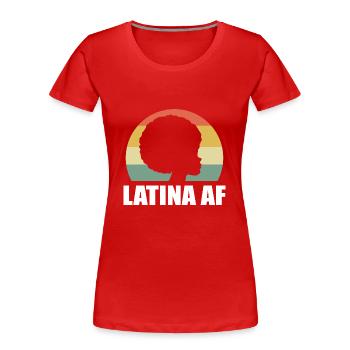 Afro Latina - Frauen Premium Bio T-Shirt - Rot - Vorne - Mia (176cm)