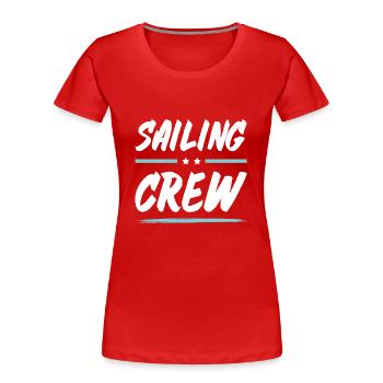 Sailing Crew - Frauen Premium Bio T-Shirt - Rot - Vorne - Mia (176cm)