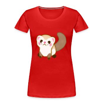 Frettchen - Frauen Premium Bio T-Shirt - Rot - Vorne - Mia (176cm)
