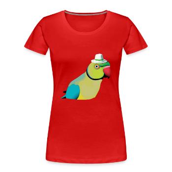 Indischer Ringelhals Papagei - Frauen Premium Bio T-Shirt - Rot - Vorne - Mia (176cm)