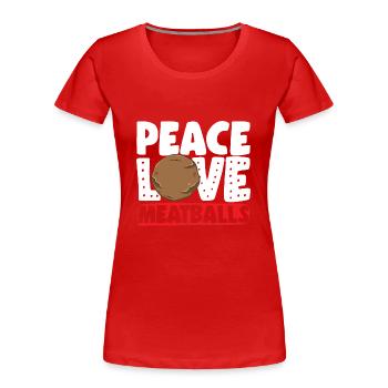 Boulettes de viande Italie Cuisine italienne - T-shirt bio Premium Femme - rouge - Devant - Mia (176cm)