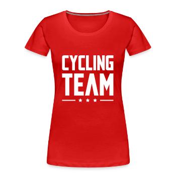 Cycling Team - Frauen Premium Bio T-Shirt - Rot - Vorne - Mia (176cm)