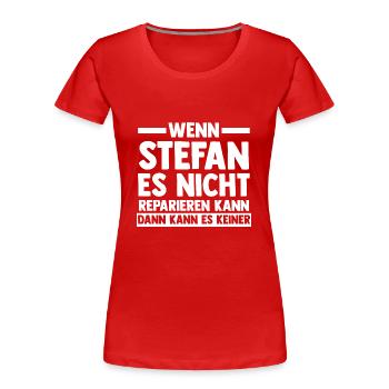 Stefan - Frauen Premium Bio T-Shirt - Rot - Vorne - Mia (176cm)