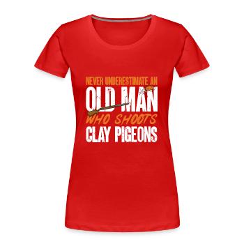 Trapschießen Skeet Tontaubenschießen - Frauen Premium Bio T-Shirt - Rot - Vorne - Mia (176cm)