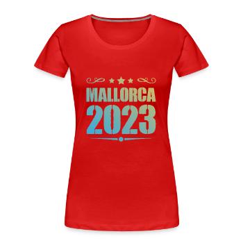 Majorque 2023 - T-shirt bio Premium Femme - rouge - Devant - Mia (176cm)