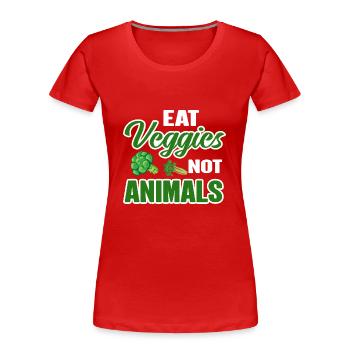 Vegan Veganismus - Frauen Premium Bio T-Shirt - Rot - Vorne - Mia (176cm)