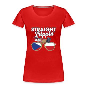 Straight Trippin' Czech Vacation Tour Travel Trip - Frauen Premium Bio T-Shirt - Rot - Vorne - Mia (176cm)