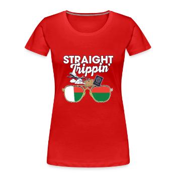Straight Trippin' Madagascar Vacation Tour Travel - Women's Premium Organic T-Shirt - red - Front - Mia (176cm)