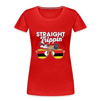 Straight Trippin' Uganda Vacation Tour Travel - Women's Premium Organic T-Shirt - red - Front - Mia (176cm)