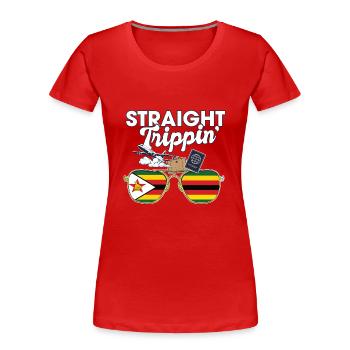 Straight Trippin' Zimbabwe Vacation Tour Travel - Frauen Premium Bio T-Shirt - Rot - Vorne - Mia (176cm)
