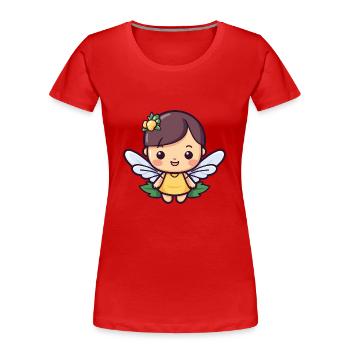 Fairy Cute Fairy Tale - Women's Premium Organic T-Shirt - red - Front - Mia (176cm)
