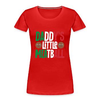 Boulettes de viande Italie Cuisine italienne - T-shirt bio Premium Femme - rouge - Devant - Mia (176cm)