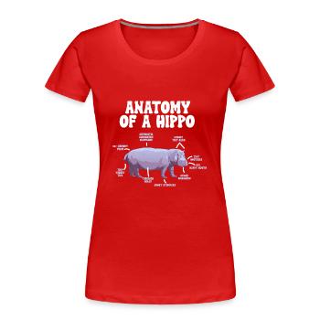 Flusspferd Nilpferd - Frauen Premium Bio T-Shirt - Rot - Vorne - Mia (176cm)