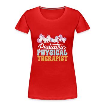 Physiotherapie Kinderphysiotherapeutin - Frauen Premium Bio T-Shirt - Rot - Vorne - Mia (176cm)