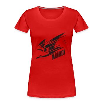 Mallorca Dive Low Flyer Seagull Vacation T-Shirt - Women's Premium Organic T-Shirt - red - Front - Mia (176cm)