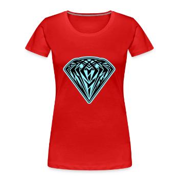 Diamant Symbol Icon - Frauen Premium Bio T-Shirt - Rot - Vorne - Mia (176cm)