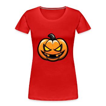 Citrouille BD d’Halloween - T-shirt bio Premium Femme - rouge - Devant - Mia (176cm)