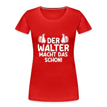 Walter - Frauen Premium Bio T-Shirt - Rot - Vorne - Mia (176cm)