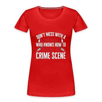 Wahre Verbrechen Podcaster True Crime Podcast - Frauen Premium Bio T-Shirt - Rot - Vorne - Mia (176cm)