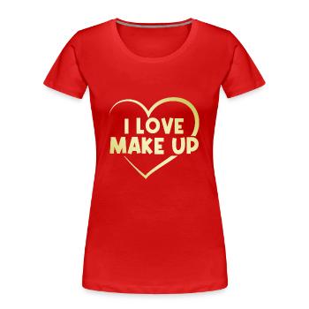 Ich liebe Make up - Frauen Premium Bio T-Shirt - Rot - Vorne - Mia (176cm)