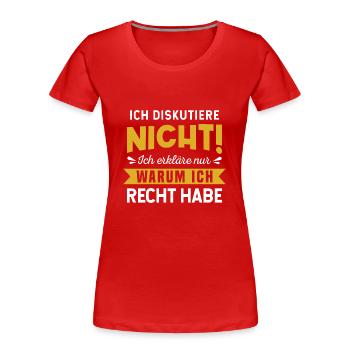 Alleswisser Großmaul Besserwisser Klugscheißer - Frauen Premium Bio T-Shirt - Rot - Vorne - Mia (176cm)