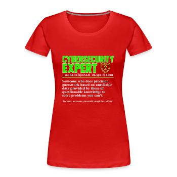Cybersécurité Hackers Sécurité informatique - T-shirt bio Premium Femme - rouge - Devant - Mia (176cm)