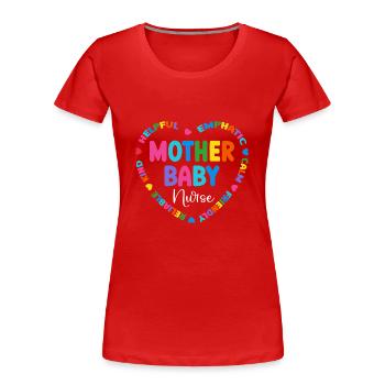Krankenschwester Baby Entbindungsschwester - Frauen Premium Bio T-Shirt - Rot - Vorne - Mia (176cm)