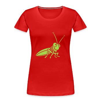 Heuschrecke - Frauen Premium Bio T-Shirt - Rot - Vorne - Mia (176cm)