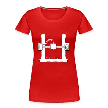 3D Printer 3D Printing - Women's Premium Organic T-Shirt - red - Front - Mia (176cm)