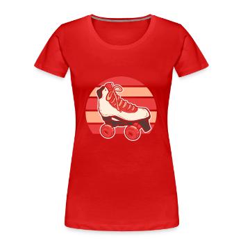 Patins à roulettes Patins à roues alignées - T-shirt bio Premium Femme - rouge - Devant - Mia (176cm)