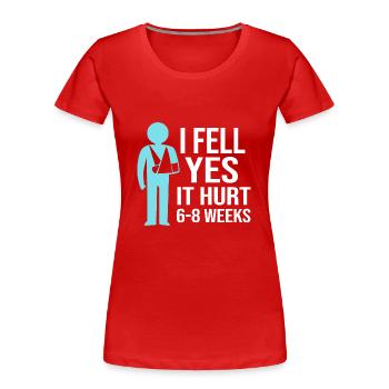 Fracture de l’os du bras - T-shirt bio Premium Femme - rouge - Devant - Mia (176cm)