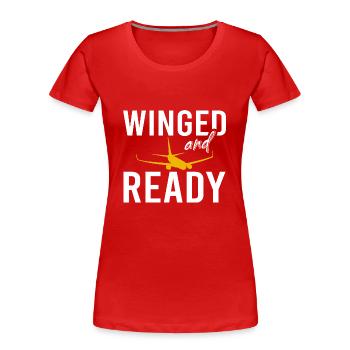 Flugzeug Airplane Vintage Luftfahrt Sprüche - Frauen Premium Bio T-Shirt - Rot - Vorne - Mia (176cm)