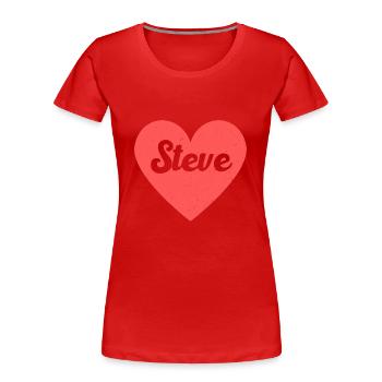 Steve Nom Coeur Rouge Amour Fan Rétro - T-shirt bio Premium Femme - rouge - Devant - Mia (176cm)