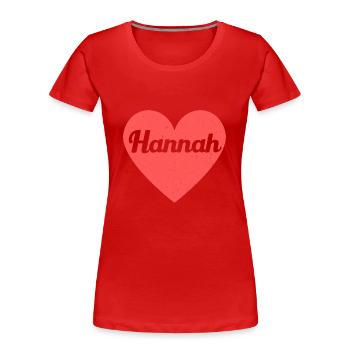 Hannah Name Rotes Herz Liebe Fan Retro - Frauen Premium Bio T-Shirt - Rot - Vorne - Mia (176cm)