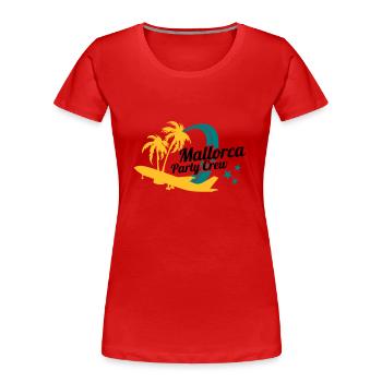 Mallorca Party Crew - T-shirt bio Premium Femme - rouge - Devant - Mia (176cm)