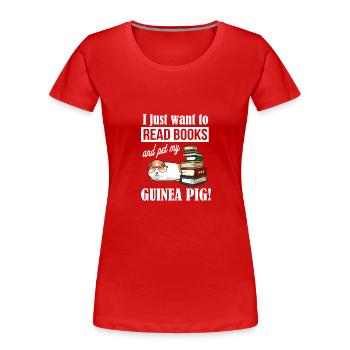 Meerschweinchen - Frauen Premium Bio T-Shirt - Rot - Vorne - Mia (176cm)