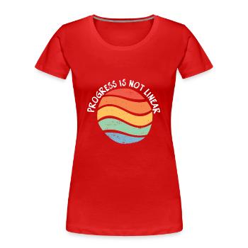 Les progrès accélérés des enseignants ne sont pas linéaires - T-shirt bio Premium Femme - rouge - Devant - Mia (176cm)