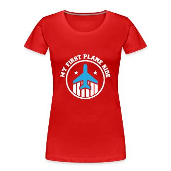 Voyage de vacances Mon premier voyage en avion Voyageur - T-shirt bio Premium Femme - rouge - Devant - Mia (176cm)