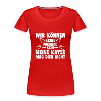 Katze Miezekatze Katzenliebhaber Katzenbesitzer Ka - Frauen Premium Bio T-Shirt - Rot - Vorne - Mia (176cm)