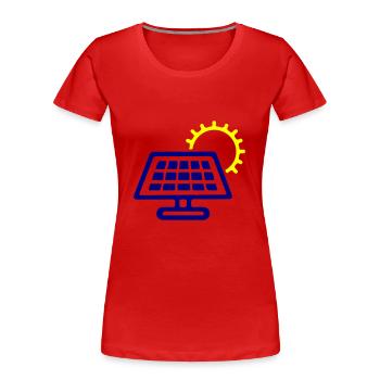 Photovoltaik Solar Energie - Frauen Premium Bio T-Shirt - Rot - Vorne - Mia (176cm)