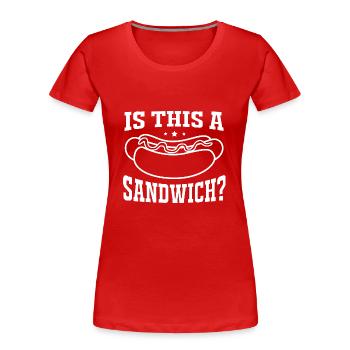 Hot Dog Imbiss - Frauen Premium Bio T-Shirt - Rot - Vorne - Mia (176cm)