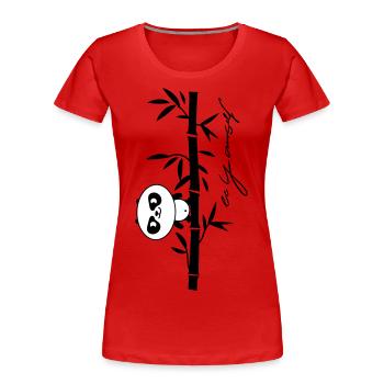 be yourself (panda) - Women's Premium Organic T-Shirt - red - Front - Mia (176cm)