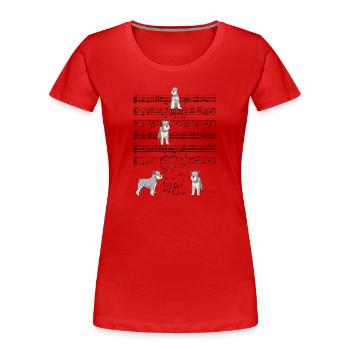 Schnauzer Dog Partition De Musique Cadeau - T-shirt bio Premium Femme - rouge - Devant - Mia (176cm)