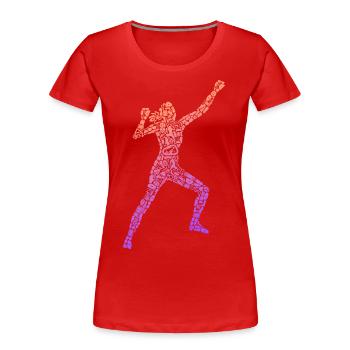 Symboles d’escalade Bloc Femmes Filles Escalade - T-shirt bio Premium Femme - rouge - Devant - Mia (176cm)
